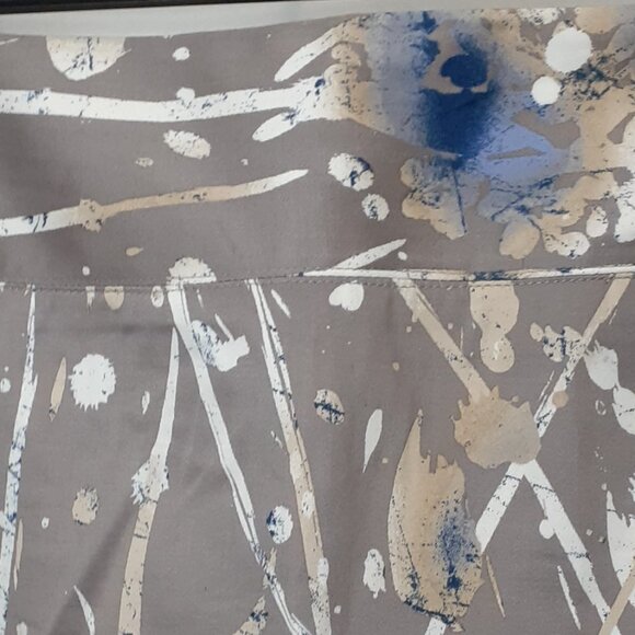 Alfani Abstract Skirt Paint Splatter Size 10 Multicolor Brown Blue Pencil Mini - Picture 2 of 10